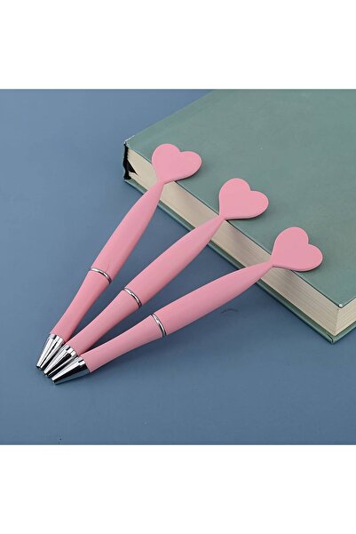 Siriderya Kalp Şekilli Jel Kalem 3'lü Set Özel Tasarım Kalem Seti Siyah Yazı