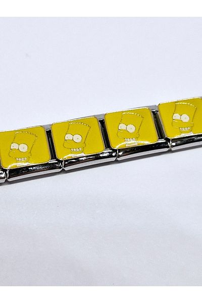 RoseCo00 The Simpsons Bart Steel Italian Bracelet Charm