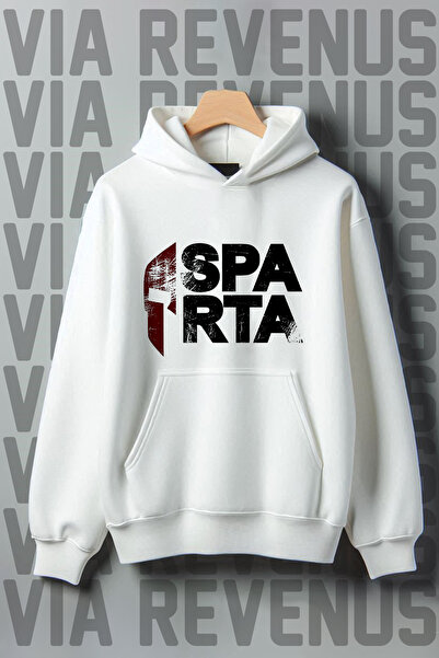 Vordevia Bela Sparta Štampano dukserica sa kengur džepom - široka kroja sa 3 ...