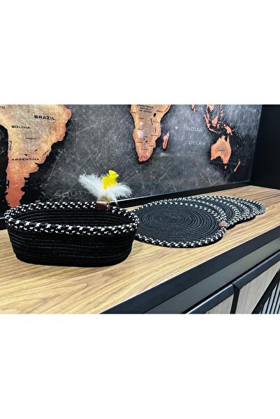 GNG Home Tekstil Ψάθινη πλάκα γιούτας 6 τεμαχίων American Serving and Bread B...