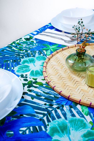 homease Față de masă cu imprimare digitală Palm Tree Carefree