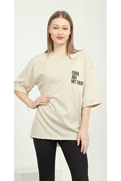 WoolnClyde Жіноча кавова щоденна футболка з принтом та написом, оверсайз, віл...