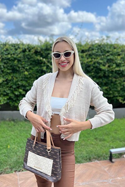 For Angels Beige Cardigan - Fringed Design