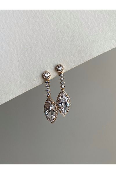 Owentis Steel Rose Gold Round Jewelled Maria Earrings - Does not blacken-