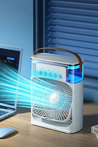 SWARS 600 ML Masa Üstü Vantilatör Buharlı Buzlu Hava Nemlendiricili Işıklı Klima