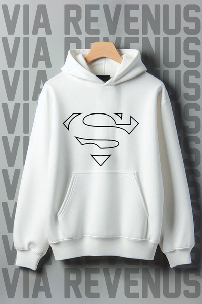 Vordevia Φούτερ με κουκούλα με στάμπα Superman με τσέπη με 3 κλωστές