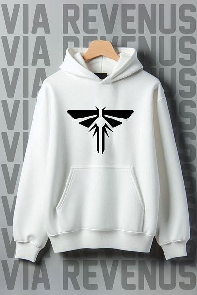 Vordevia The Last of Us Printed - 3 Thread Kangaroo Pocket, Wide Fit Hooded Sweatshirt
