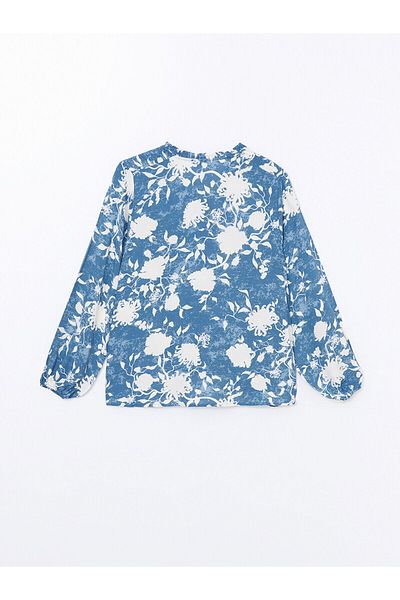 LC Waikiki Gemusterter Kragen – gebundene Damenbluse LCW