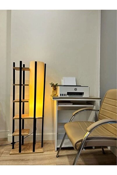 aynur abacur Dekoratif Kitaplık Siyah Raflı Lambader Kitapraf