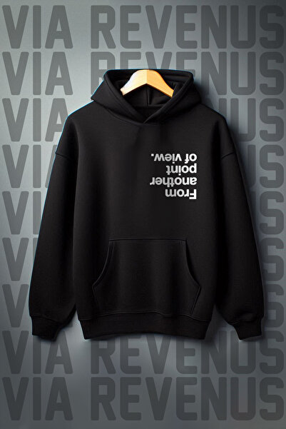 Vordevia Облекло с качулка с обратен печат, кенгуру джоб, 3-нишка, подплатено...