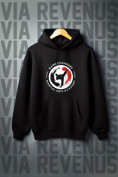 Vordevia Muay Thai Printed Oversize Hooded Sweatshirt - Kangaroo Pocket, 3 Thread Raster