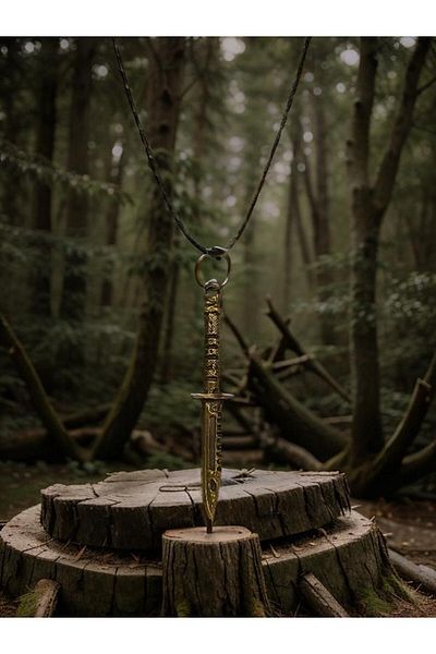 whocares Unisex Necklace Antique Color with Commando Knife Symbol Elegant and Stylish Quality