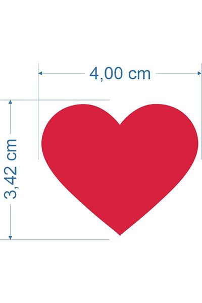 AKSE DESIGN PRINT Heart Sticker 100 Pieces 4 cm Gift Wrapping Sticker