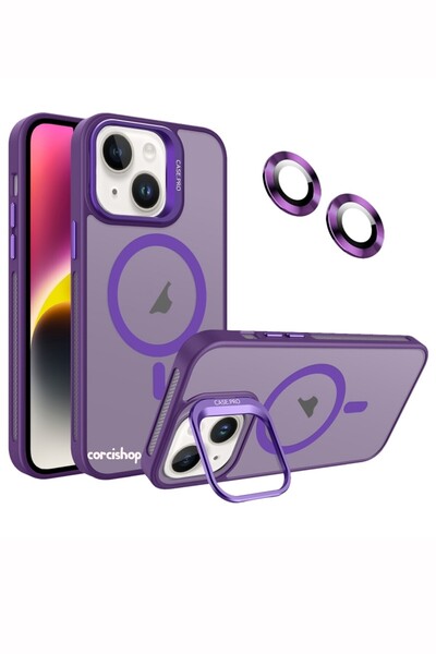 corcishop حافظة متوافقة مع هاتف iPhone 16 Plus مع حامل كاميرا منبثق Magsafe M...
