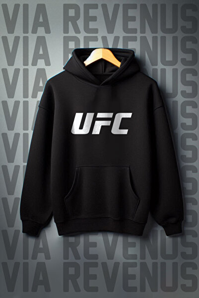 Vordevia Hanorac cu glugă cu buzunar cangur cu 3 fire imprimat UFC