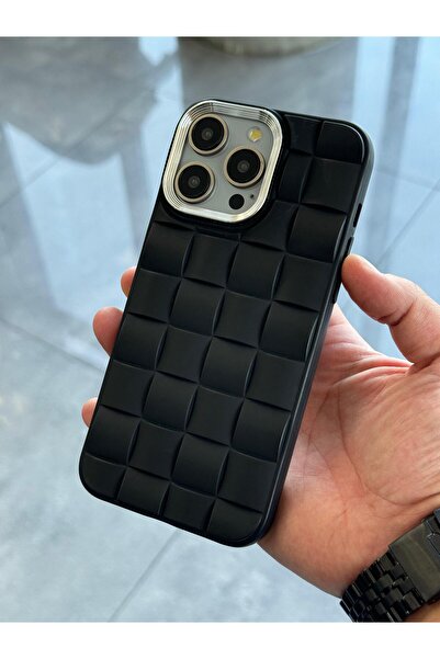 Iphone 15 Pro Case Mesh Pattern Camera Frame Soft Premium