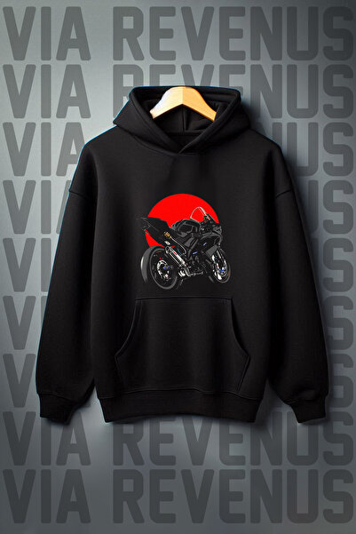 Vordevia Model pentru motociclete - Buzunar cangur cu 3 fire, hanorac cu glug...