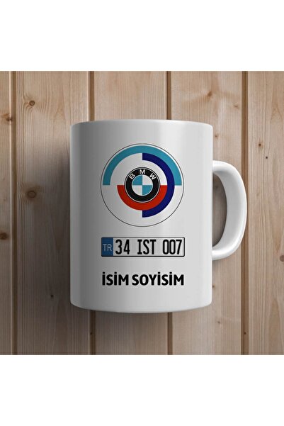 YG REKLAM Kişiye Özel Isimli Plakalı Ve Bmw 2 Logolu Kupa Bardak