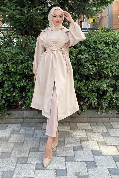MODAF Balloon Sleeve Waist Trench Coat