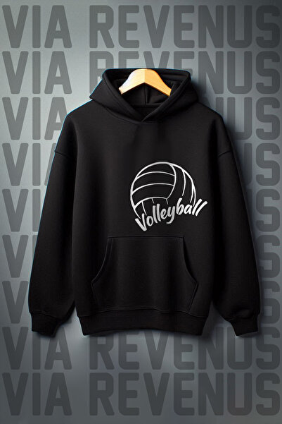 Vordevia Model cu minge de volei - Buzunar cangur cu 3 fire, potrivire largă,...