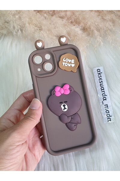 Aksesuarda Moda İPHONE 13 - 14 - 15 Uyumlu Figürlü Silikon Kılıf