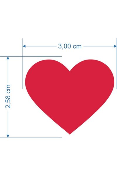 AKSE DESIGN PRINT Heart Sticker 100 Pieces 3 cm Gift Wrapping Sticker
