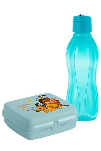 Tupperware The Lion King Nutrition Set - Sandwich Box and 500 ml Blue Bottle