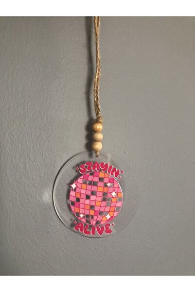 That Moment Yazılı Araba Süsü, Stayin Alive Retro Dikiz Aynası Süsü