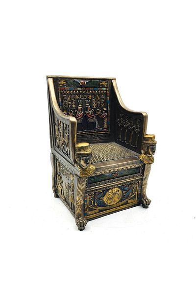 Tüterler Princess Sitamun's Throne Gold Jewelry Box | Decorative Covered Jewelry Box | Ancient Egyptian Box