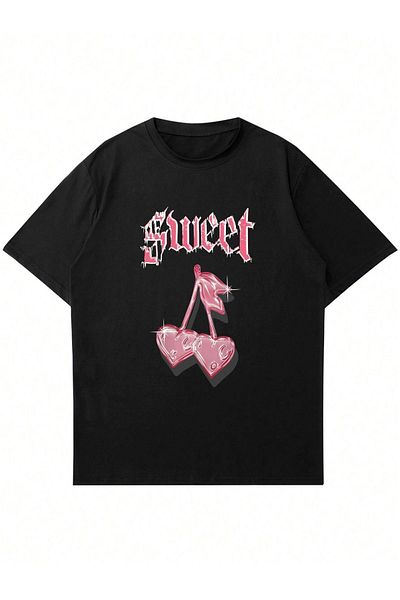 Mad&Calf Μπλουζάκι Unisex Sweet Cherry με στάμπα με λαιμόκοψη