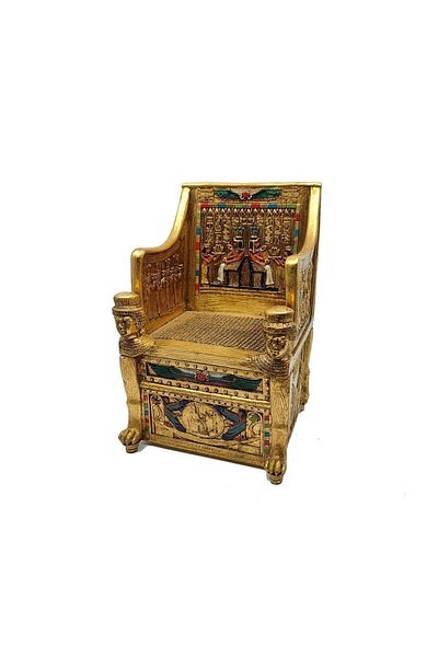 Tüterler Princess Sitamun's Throne Gold Jewelry Box | Decorative Covered Jewelry Box | Ancient Egyptian Box