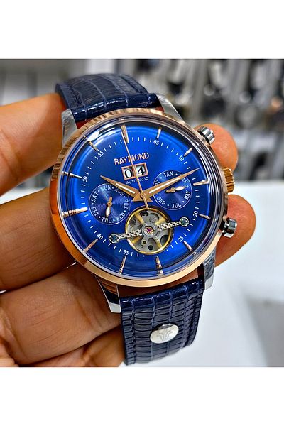 Raymond Men's Automatic Wristwatch - Navy Blue