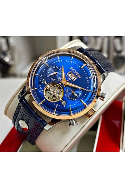 Raymond Men's Automatic Wristwatch - Navy Blue