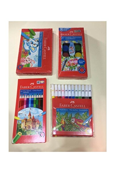 Faber Castell Kırtasiye Ve Oyuncak Dünyası 4’lü Okul Seti Boya Kalemleri Anao...