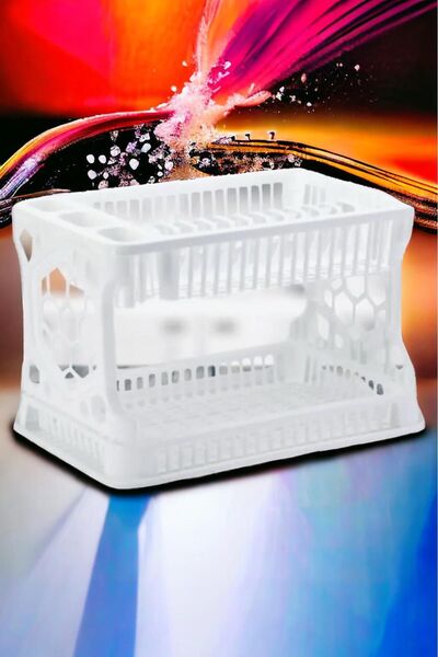 LeesHome - Iki Katlı Modüler Beyaz Bulaşık Sepeti/bulaşıklık/ Tabaklık