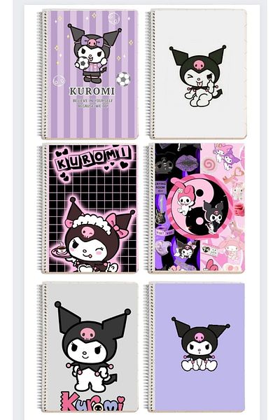 animeandyourworld Kuromi Notebook 1 Piece Special Design A4 Size 21*29 cm Large Size Notebook with Wire