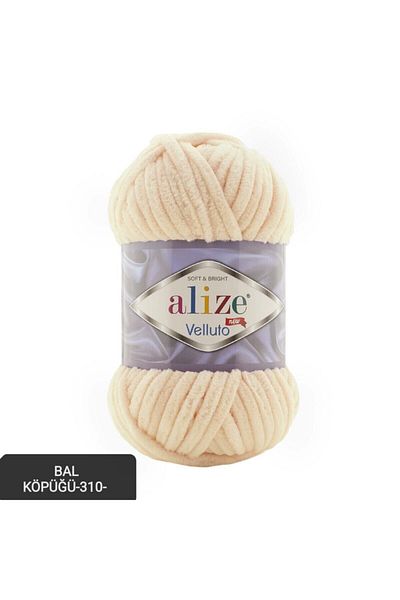 Alize Velluto 100 Gr Πλεκτό Σχοινί Μαλλί Μέλι -310-