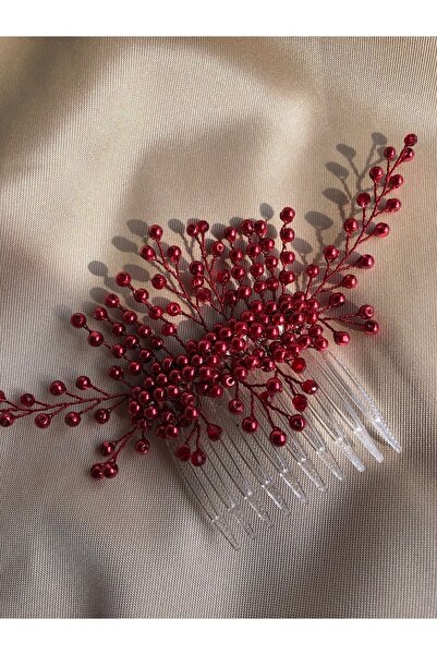 DOĞA ART STORE Αξεσουάρ για τα μαλλιά της νύφης σε χρώμα μπορντό