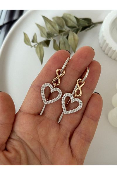 HERCY Xuping Model Zircon Stone Imported Heart Earrings