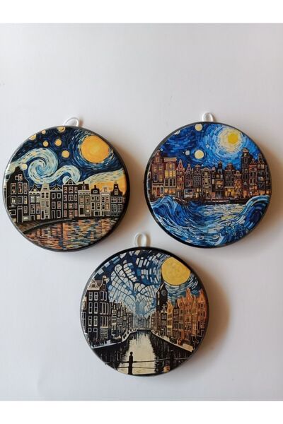 ZeyMin Art Amsterdam Temalı 3 lü Duvar Süsü