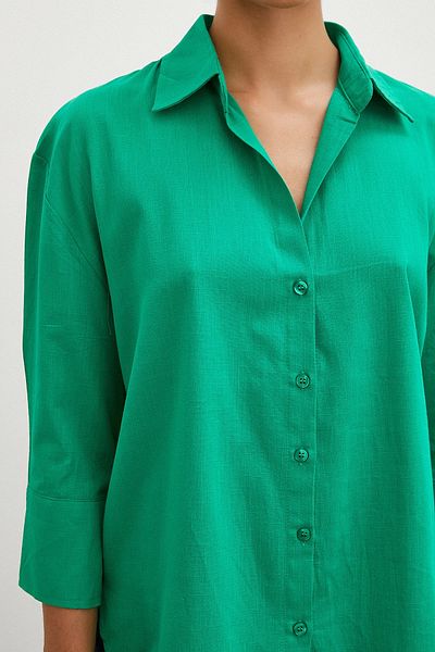 Never more Green Linen Shirt - Wide Cuffs