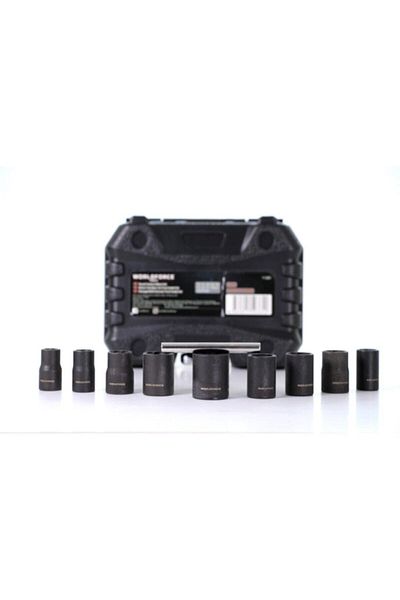 Worldforce Impact Damaged Nut Remover Socket Set 3/8" 10 Pieces