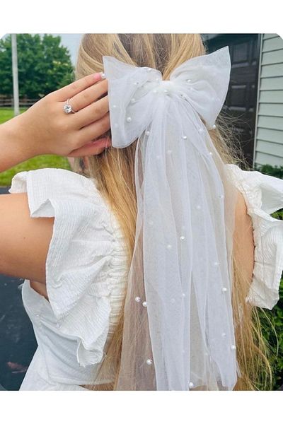 quella atelier Fundita din tul perlat Accesoriu pentru par de mireasa Agraf de par nunta in aer liber