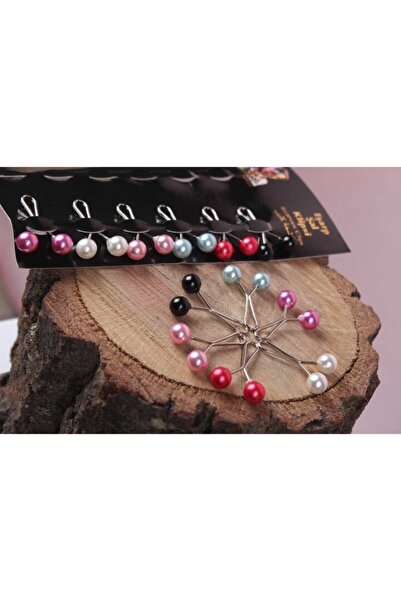 Genel Markalar Eşarp Şal Klipsi 12 Adet - Karışık Desen - Renk-60