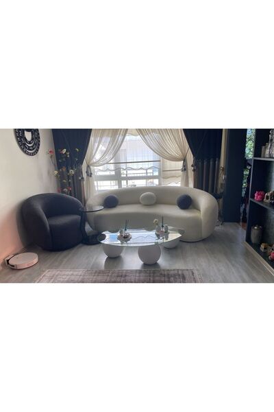 Bilgin Design Fasulye Teddy Koltuk Takımı 3+1+Fasulye Sehpa