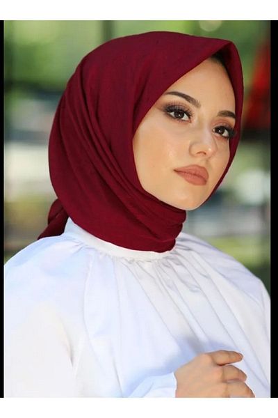 HAR-UM Ticaret حجاب نسائي من الخيزران وشاح أحمر كلاريت