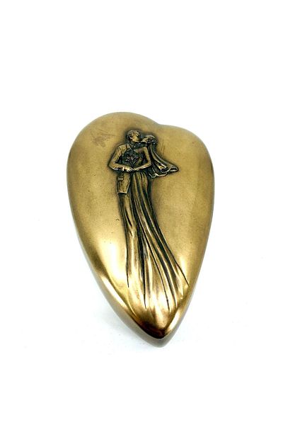 Tüterler Small Jewelry Box with Bride and Groom Figures | Decorative Ring Box | Promise Engagement Tray Decoration