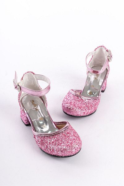 Pabrik Pink Glittery Heeled Shoes for Girls