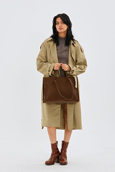 minebag Γυναικεία Τσάντα ώμου Amelia - Ύφασμα Parachute, Καφέ Shopper