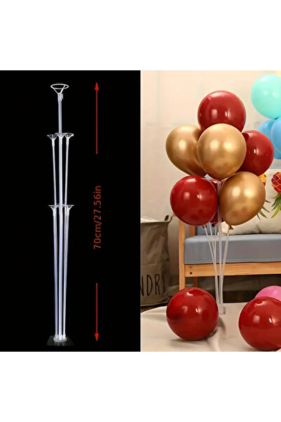 Öz-bal 2 Adet 7'li Balon Standı Seti - Parti ve Doğum Günü İçin Masaüstü Balon Tutucu Kolay Kurulumlu